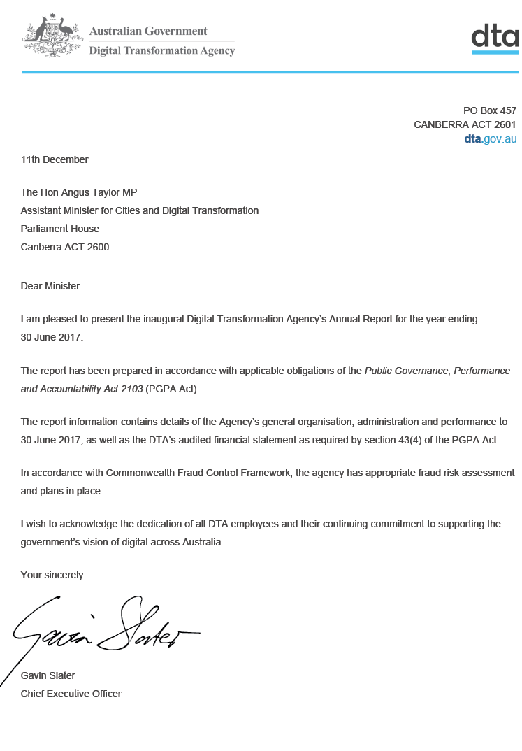 Letter of transmittal. Full text is provided on this page.