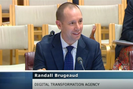 Randall Brugeaud speaking at Senate Estimates